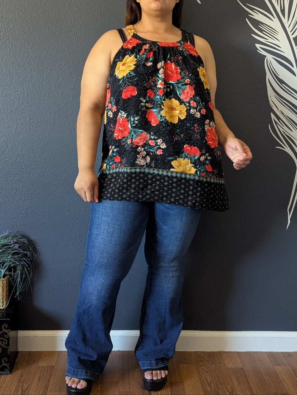 Torrid Black Floral Summer Top